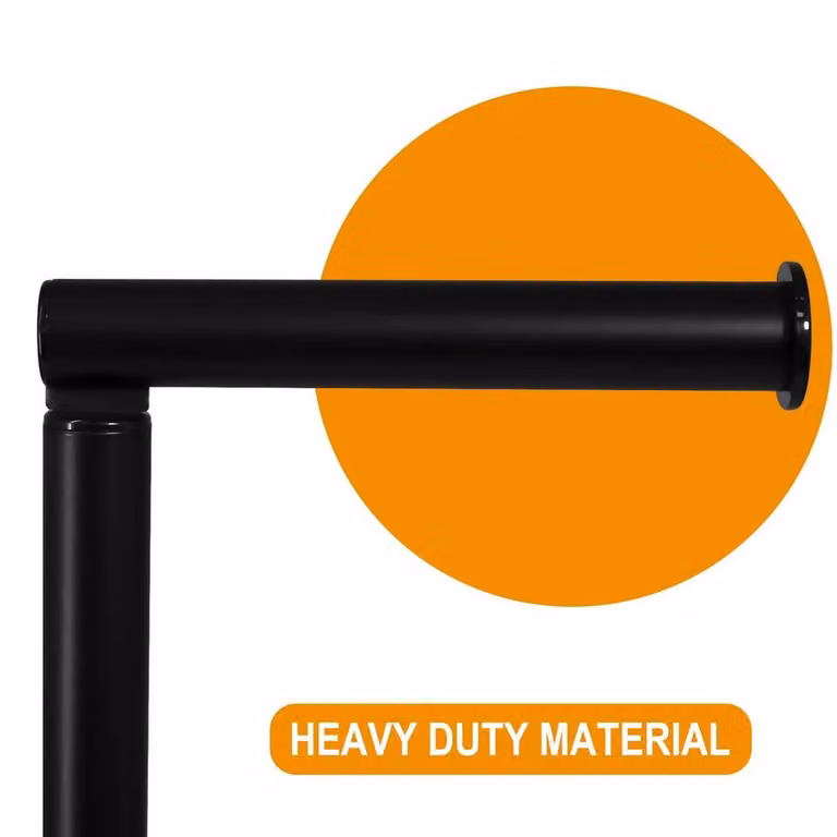 FLAVORA Black 2-in-1 Freestanding Toilet Paper Holder with Spare Roll Holder, Stainless Steel, W: 180 cm, H: 180 cm