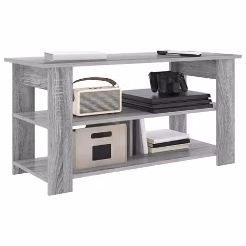 vidaXL Modern Grey TV Stand with Media Compartments W/D/H: 100 x 40 x 50 cm – 1