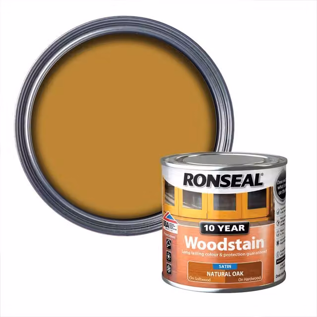 Ronseal 10 Year Woodstain in Natural Oak, Brown, 250 ml