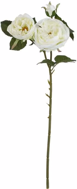 Hill Interiors Natural Garden Collection White Artificial Rose Flower