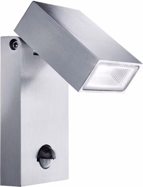 Alexandra Stainless Steel LED Outdoor Wall Light with PIR Motion Sensor in Silver