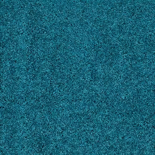 My Mat Non-Slip Washable Shaggy Pile Rectangular Rug in Turquoise Petrol, W: 140 cm, D: 200 cm – 2
