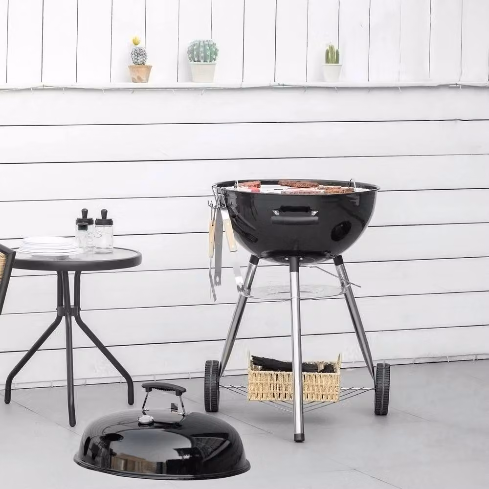 Rolipo Portable Charcoal Kettle Grill in Black – 2