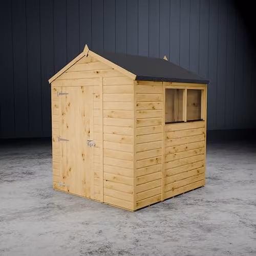 Waltons Premium Shiplap Apex Modular Wooden Garden Storage Shed in Brown, W/D/H: 180 x 180 x 223.8 cm – 1