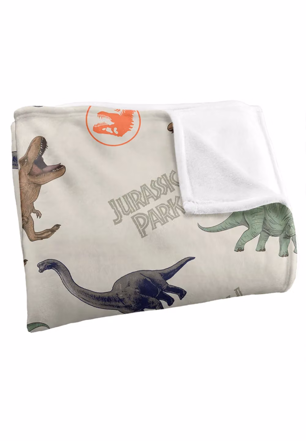 Universal Jurassic Park Dinos Silky Touch Super Soft Throw Blanket, White and Multicolour, W: 152 cm, D: 127 cm – 2