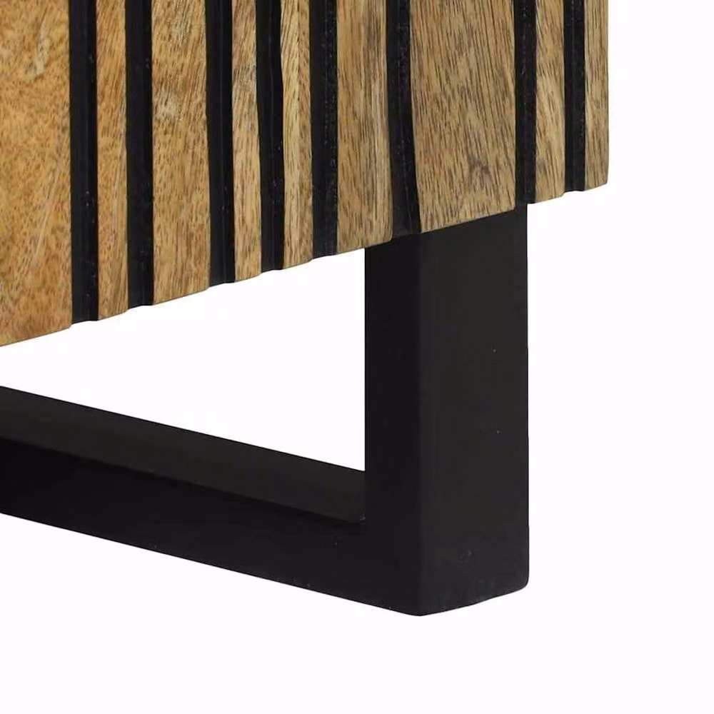 Berkfield Home Brown TV Cabinet in Solid Mango and Engineered Wood, W/D/H: 80 x 31.5 x 46 cm – 6