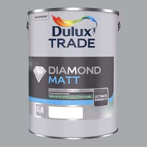 Dulux Trade Diamond Matt Paint in Warm Pewter Grey, 5l