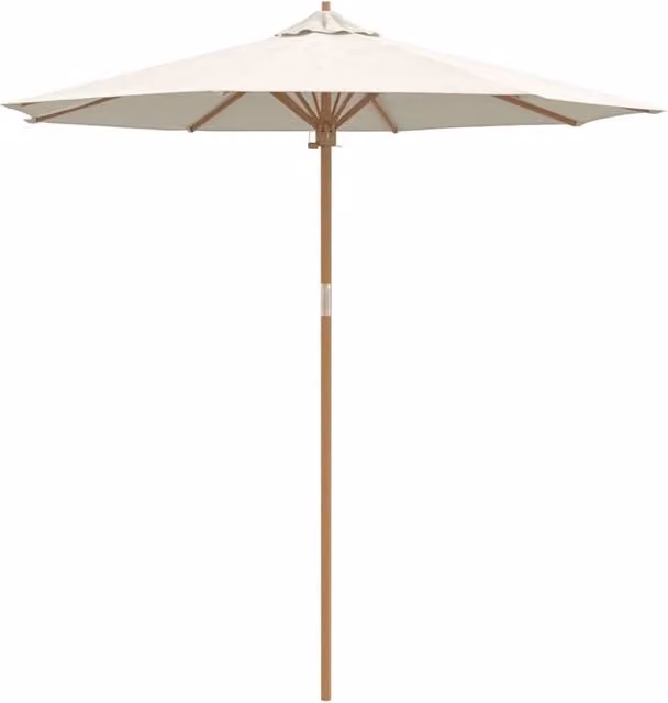 Berkfield Home Garden Bamboo Parasol in White, W/D: 240 x 260 cm – 1