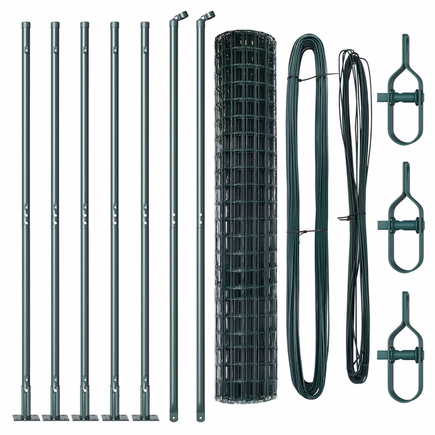 Berkfield Home Euro Fence with 7 Flanged Posts, Galvanised Steel, Silver, 1.5 x 10 m – 2