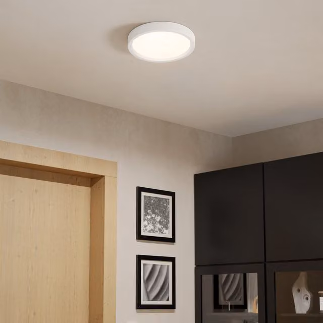 Eglo Essentials Idun-E Eco Friendly Minimalist Round Ceiling Light - White