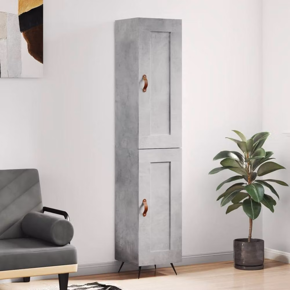 Berkfield Home Industrial Highboard in Concrete Grey, W/D/H: 34.5 x 34.0 x 180.0 cm – 2