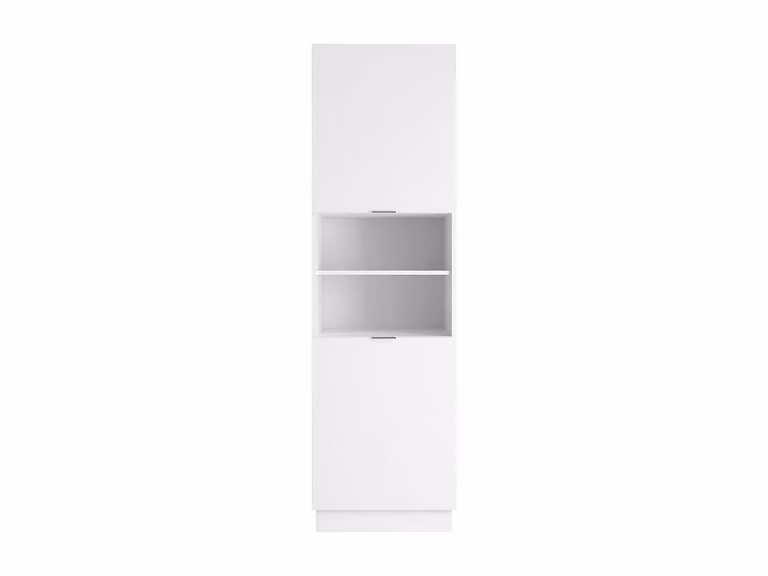 Vente-unique CARMEO White Kitchen Column Unit with 2 Doors and 2 Niches