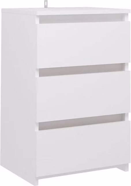Berkfield Home Bed Cabinet in White, W/D/H: 40 x 35 x 62.5 cm – 1
