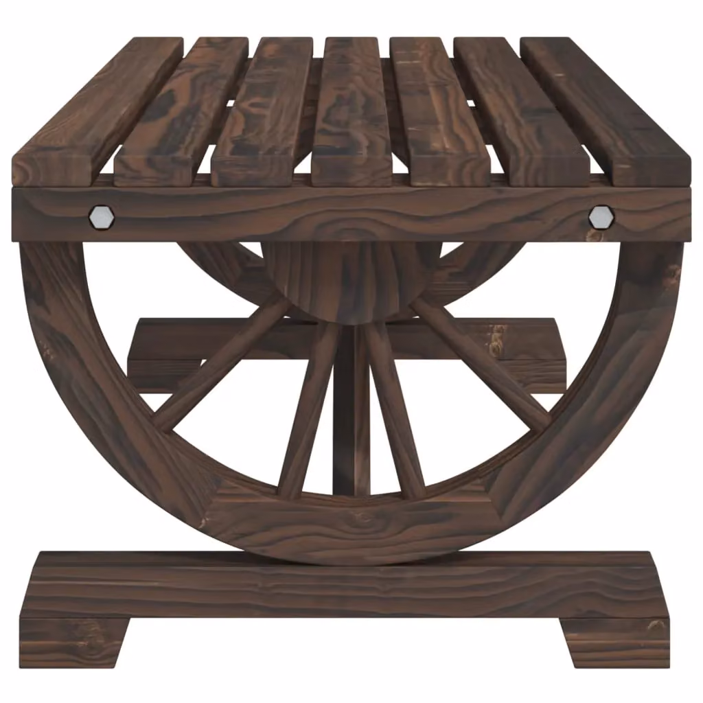 Berkfield Home Rustic Solid Wood Fir Garden Coffee Table, Brown, W/D/H: 90 x 50 x 40 cm – 4