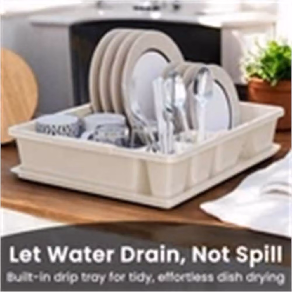 Nordara White Kitchen Sink Dish Drainer with Drip Tray, Width: 100 cm – 3
