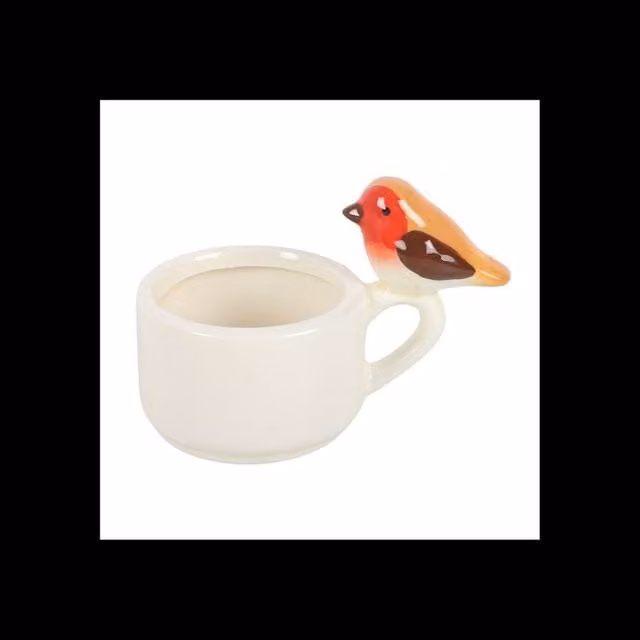KDMD Ceramic Tealight Holder in White and Beige – 1