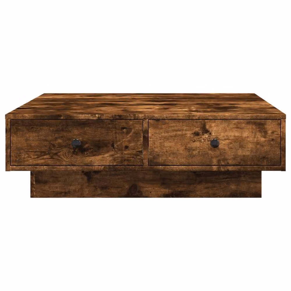 Berkfield Home Smoked Oak Coffee Table in Brown, W/D/H: 90 x 90 x 28 cm – 3