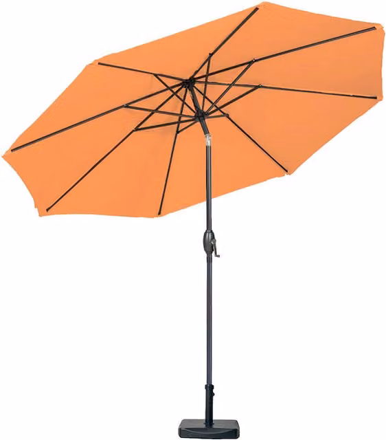 Royalcraft 3m Powder Coated Crank and Tilt Parasol in Orange with 8 Ribs and Central Pole