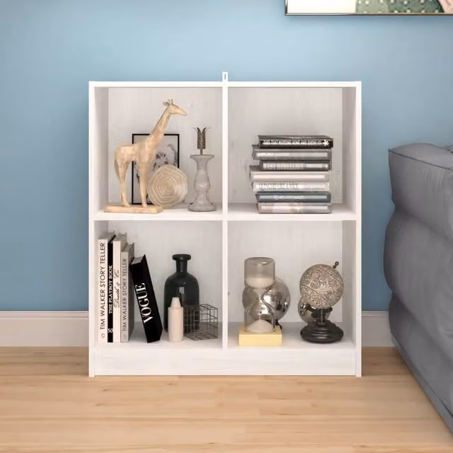 Berkfield Home White Solid Pinewood Sideboard W/D/H: 70 x 33 x 76 cm