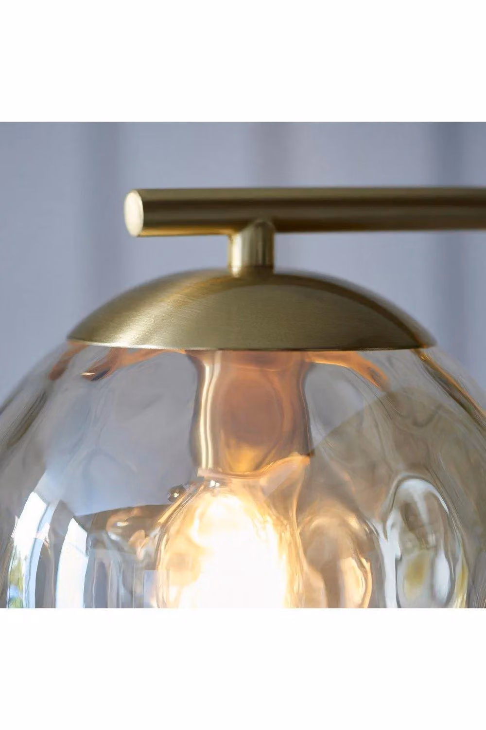 Netlighting Dimple Complete Floor Lamp in Gold and Satin Brass with Champagne Lustre Glass – 3