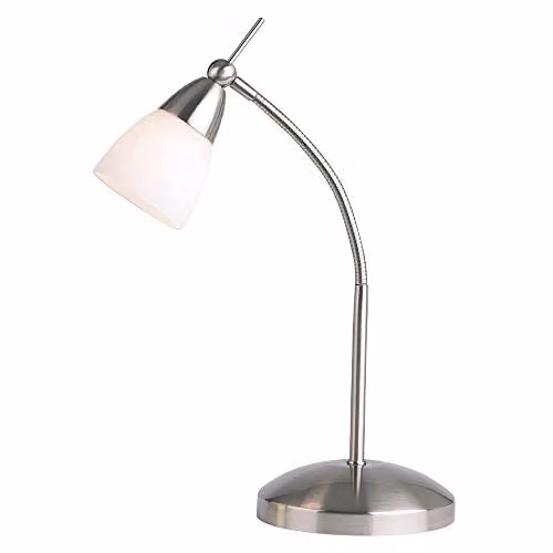 Loops Dimmable Touch Table Lamp in Chrome with Transparent Glass Shade