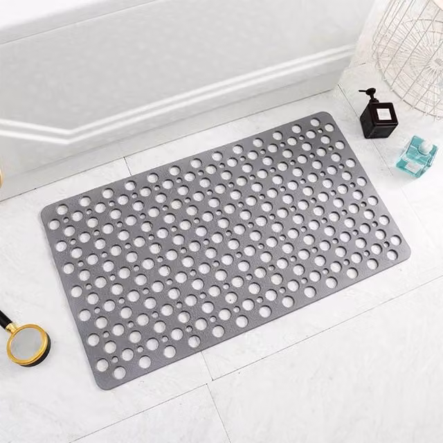 Kelvenix Extra Large Non-Slip Rectangular Bath Mat in Grey, W: 75 cm, D: 43 cm