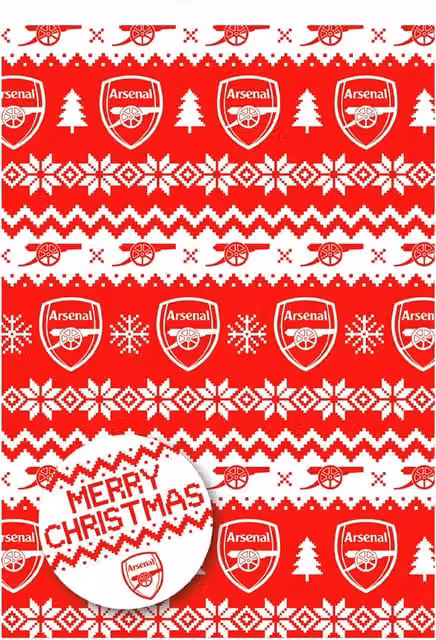 Arsenal FC Christmas Gift Wrap Sheets in Red and White