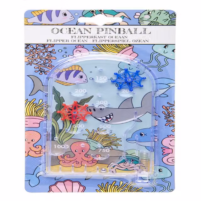 LG-Imports Pack of 12 Ocean Theme Metal Travel Pinball Dexterity Games in White and Multicolour