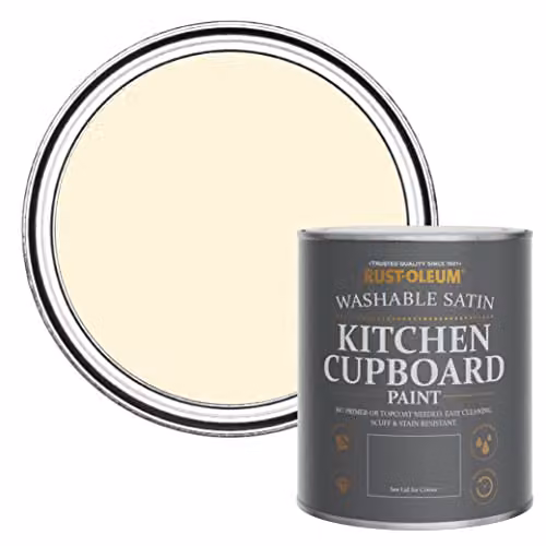 Rust-Oleum Water-Based Kitchen Cupboard Paint in Satin Gloss, Beige, 0.75 l – 1