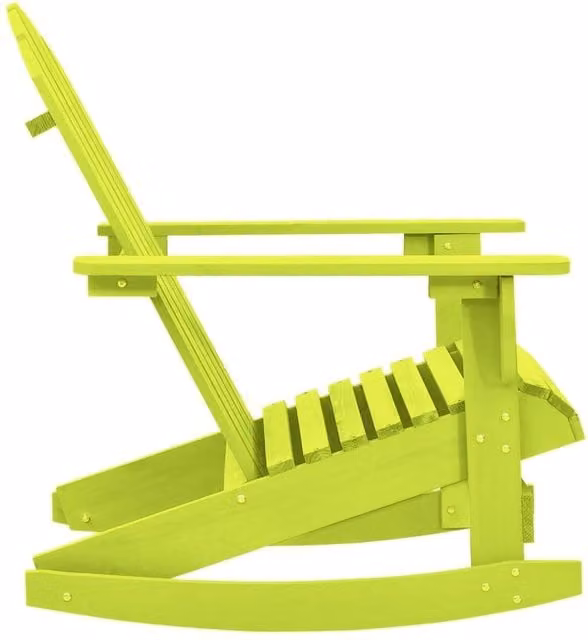 Berkfield Home Solid Fir Wood Adirondack Rocking Chair in Green