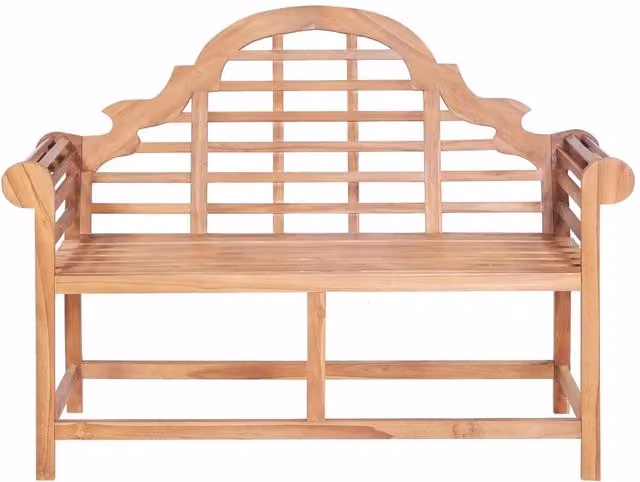 Berkfield Home Classic Garden Bench in Brown Solid Teak Wood, W/D/H: 127 x 58.5 x 92.5 cm – 1