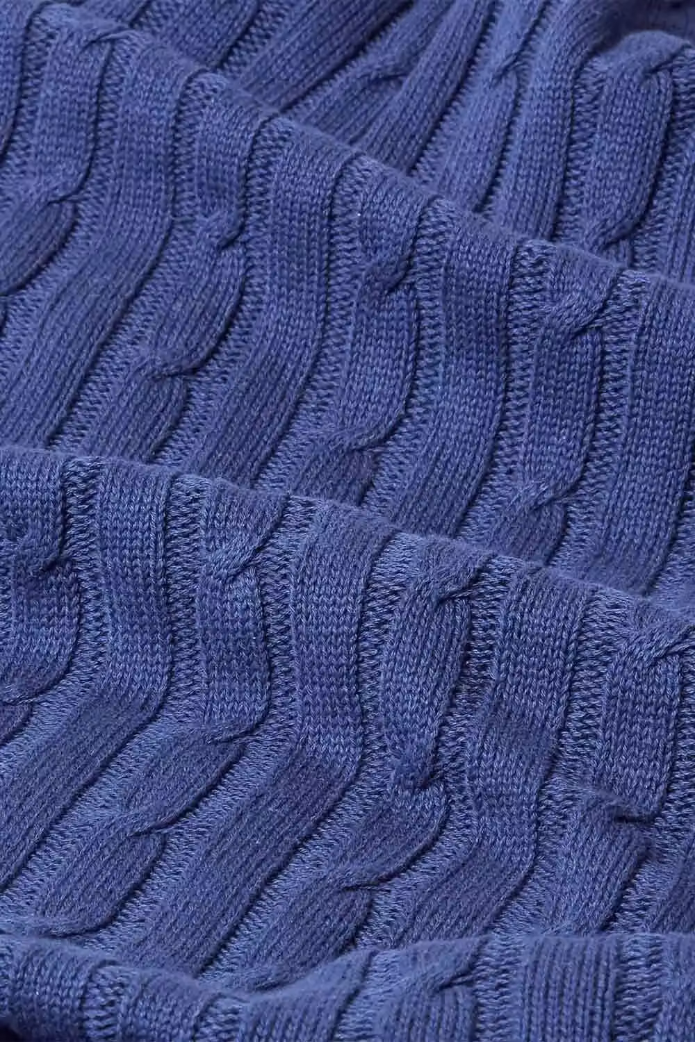 Homescapes Navy Blue Cotton Cable Knit Throw, W/D/H: 130 x 170 cm – 4
