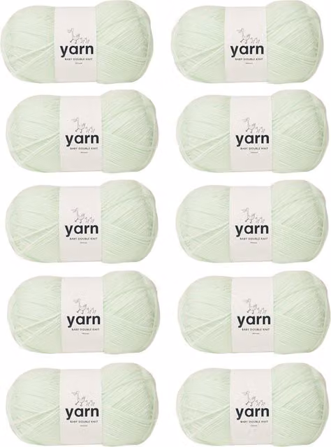 Korbond Baby Yarn, Mint, 10 x 100g Pack