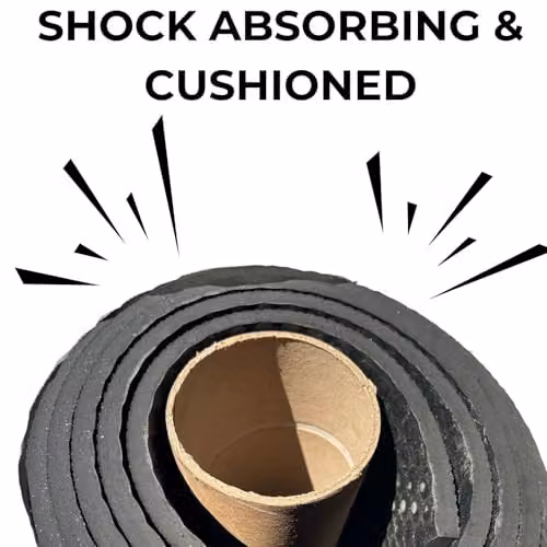 Ark Mat Hammertop Black Rubber Flooring Roll, 8mm Thickness, W 2m x L 3m – 3