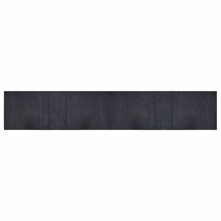Berkfield Home Rectangular Grey Bamboo Rug W: 70 cm, L: 400 cm