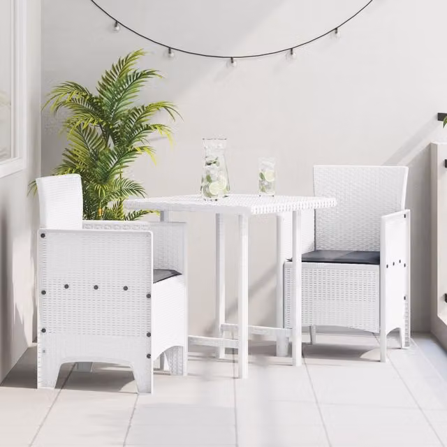 Berkfield Home Set of 2 Modern Garden Chairs in White and Anthracite – 1