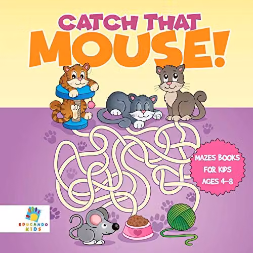 Educando Kids Catch That Mouse! Maze Book for Children Aged 4-8, W: 21.59 cm, H: 21.59 cm