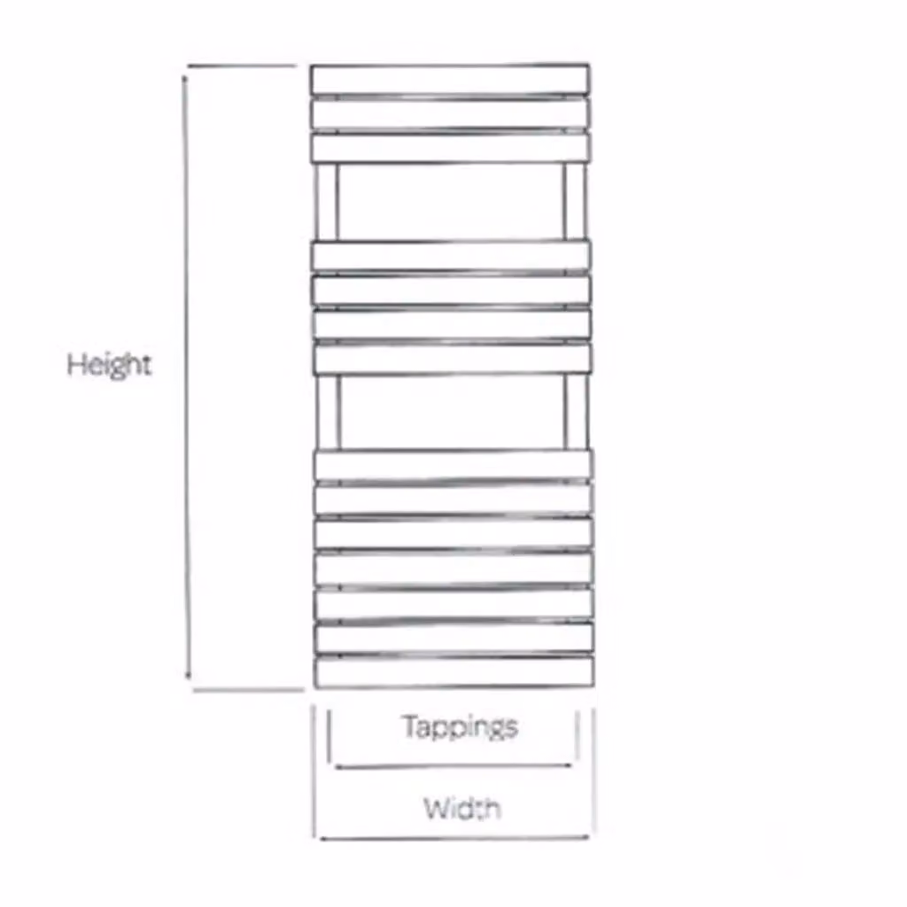 Clifton Vertical Bathroom Towel Radiator in Silver, H x W: 150 x 50 cm – 2