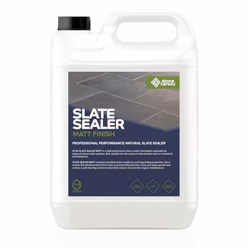 StoneCare4U Slate Sealer Matt Finish, 5 l, Transparent Waterproof Exterior Natural Stone Sealant for Slate, Limestone and Sandstone – 1