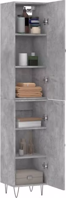 Berkfield Home Highboard in Concrete Grey, W/D/H: 34.5 x 34 x 180 cm – 1