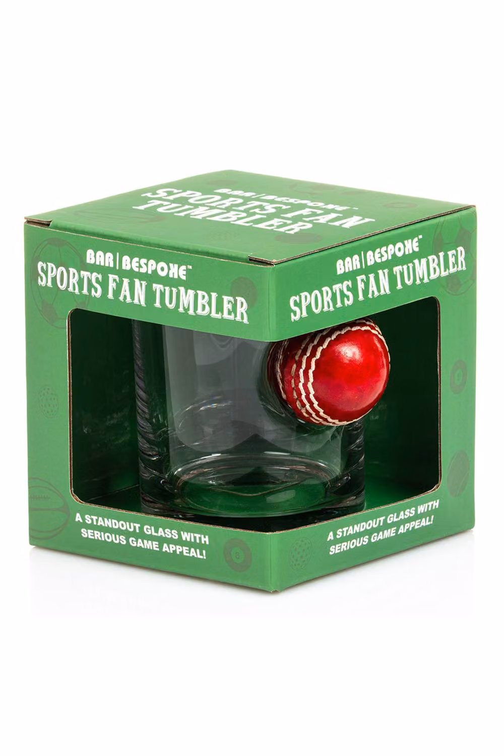 Bar Bespoke Cricket Set Cricket Bat Opener and Cricket Ball Tumbler in Clear Glass – 3
