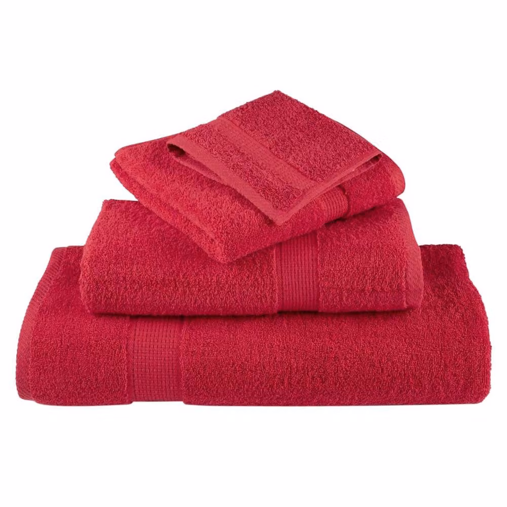 Berkfield Home SOLUND Premium Cotton Terry Sauna Towels, Red, 10 Pack, W: 80 cm, L: 200 cm, 600 gsm – 3
