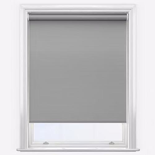 New Edge Blinds Grey Motorised Thermal Blackout Roller Blind, Width: 60 cm, Height: 160 cm