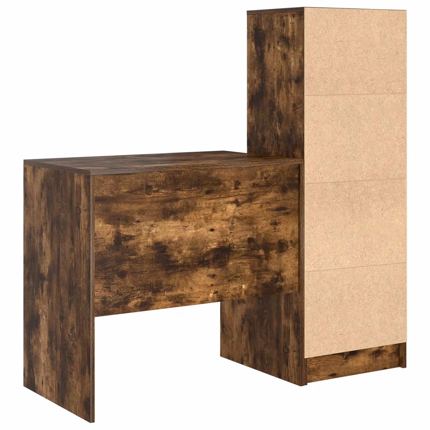 Berkfield Modern Writing Desk with Storage in Smoked Oak and Taupe – 4