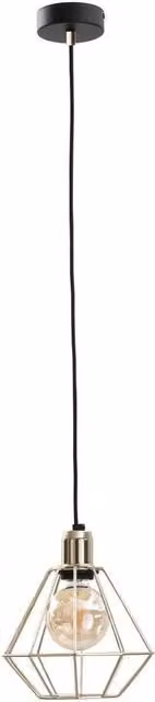 Netlighting Como Wire Frame Pendant Ceiling Light in Gold/Brass, Diameter: 20 cm, E27