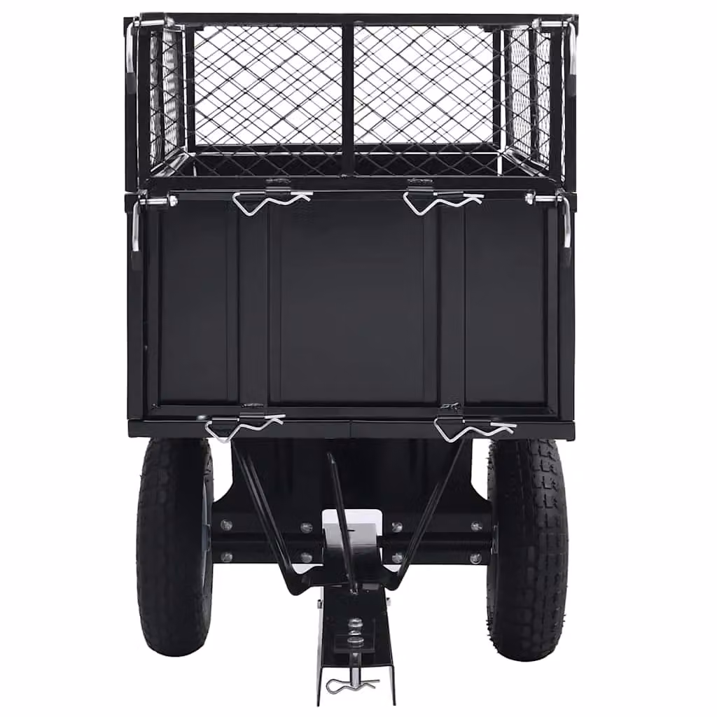 Berkfield Home Tipping Trailer for Lawn Mower, 150 kg Load Capacity, Black and Multicolour – 3