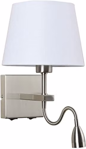 Italux Netlighting Modern LED Bedside Table Lamp in Silver and Grey with Warm White 3000K 350lm