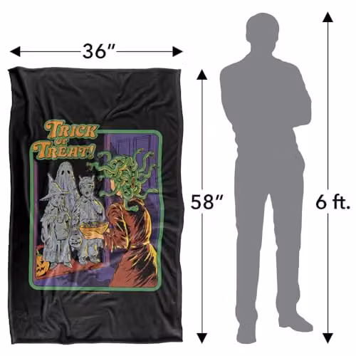 Steven Rhodes Trick Or Treat Retro Halloween Fleece Throw Blanket, Multicolour, W/D/H: 91 x 147 cm – 6