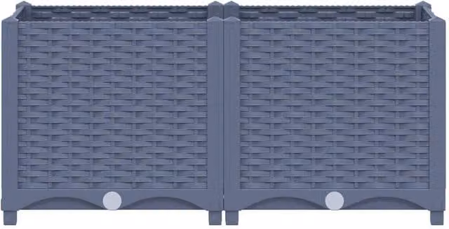Berkfield Home Grey Polypropylene Raised Bed W: 80 cm, D: 40 cm, H: 38 cm