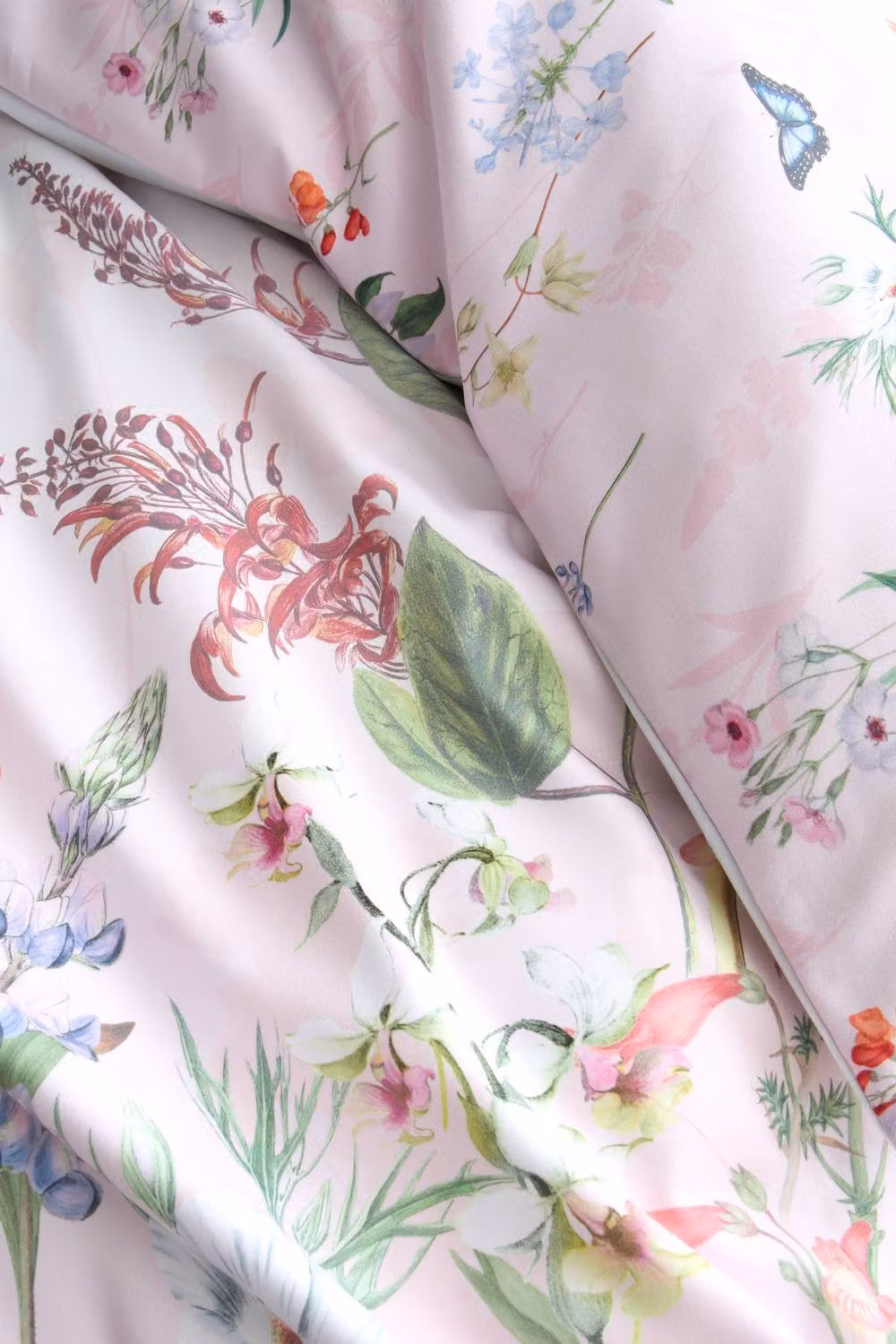 Catherine Lansfield Enchanted Butterfly Garden Pink Floral Microfibre Duvet Cover Set, W/D/H: 200 x 220 cm with 140 x 200 cm pillowcases – 2